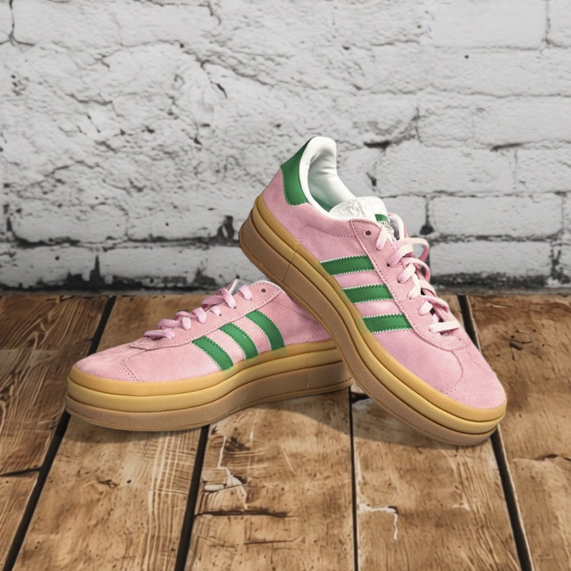 Кроссовки Adidas Gazelle Bold (True Pink / Green)